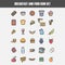 Simple set breakfast and food icon set