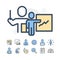 Simple Set of Business People Related Vector Line Icons. Contains such Icons as One-on-One Meeting, Workplace, Business