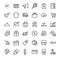 A simple set of claim related vector ICON lines. Contains icons such as file uploaded, received document, read message