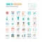 Simple Set of Coronavirus Prevention COVID-19 Flat Icons. such Icons as Gloves, Mask, Social Distancing, Stay Home, Quarantine,