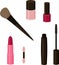 Simple Set of Cosmetics Related Raster Illustration.
