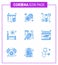 Simple Set of Covid-19 Protection Blue 25 icon pack icon included hands, patient, coronavirus, hospital, viral