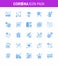 Simple Set of Covid-19 Protection Blue 25 icon pack icon included sample, lab, sick, blood, tube