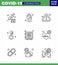 Simple Set of Covid-19 Protection Blue 25 icon pack icon included  thermometer, medicine, hygiene, healthcare, warning