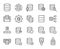 Simple set of database related outline icons.