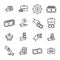 Simple set of earning related outline icons.