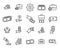 Simple set of earning related outline icons.