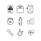 Simple Set of Fitness Related Vector Line Icons.