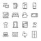 Simple set of furniture related outline icons.