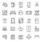Simple set of furniture related outline icons.