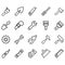 Simple Set of hand tools Icons Related Lines Icons.