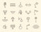 Simple set of lamps vector line icons