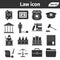 Simple set of Law and Justice related vector icons set