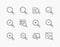Simple Set of Magnify Glass Thin Line Icons