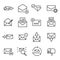 Simple set of mail related outline icons.