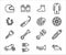 Simple Set of motorcycle workshop Related Vector icon user interface graphic design. Contains such Icons as helmet, glove, shoe,