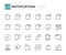 Simple set of outline icons about notification. Interface elements