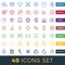 Simple Set of Start Up, Business, Audio, Music, Video, Cinema, Christmas, Game Related Vector Line Icons.