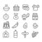 Simple set of supermarket icon isolated. Cooking concept modern outline on white background