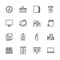 Simple set symbols business office and work place. Contains such icon time and hours, business folders and paper