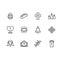 Simple set symbols religion and church line icon. Contains such icon Easter egg, bread, cross, candles bell, prayer book