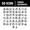 Simple Set of Team Work Related Vector Line Icons. Contains such Icons as Collaboration, Research, Meeting and more. Editable