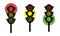Simple set - traffic light illustration.Flat traffic light with color and light highlighting. Semaphore sign and symbol