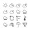 Simple Set of weather vector icon. Illustration isolated for graphic and web design. Editable Stroke. 64x64 Pixel Perfect