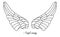 Simple shape of angel wings, black line on white