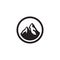 Simple shape mountain black white circle logo symbol icon vector graphic design illustration idea creative