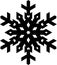 Simple shape stylish black snowflake for your design. Vector geo