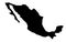 Simple only sharp corners map of Mexico vector drawing.