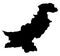 Simple only sharp corners map of Pakistan vector drawing.