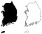 Simple only sharp corners map of South Korea vector drawing. M