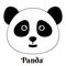 Simple sign a panda - design template on white background