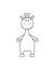 Simple silhouette of a cartoon giraffe. Primitive outline, a funny toy, a fantasy.