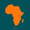 Simple silhouette of the map of Africa. Vector