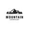 Simple Silhouette Mountain, Creek River Mount Peak Hill Landscape logo