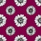 Simple silhouettes of daisies black and white on a dark background pattern