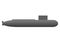 A simple simplified 3D model outline shape of a nuclear battle submarine white backdrop