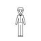 simple sketch male character, teacher, black outline office worker, editable line, for coloring book, vector