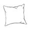 Simple sketch pillow black pencil drawing isolated on white