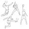 Simple sketch of various sports athletes vector