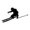 Simple skier skiing down the slopes