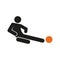 Simple Sliding Tackle Football Soccer Sport Figure Symbol Vector Illustration