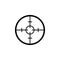 Simple sniper target black icon isolated on white background