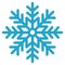 Simple snowflake icon for Christmas. Flat vector icon. New year ornament. Blue vector illustration