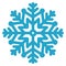 Simple snowflake icon for Christmas. Flat vector icon. New year ornament. Blue vector illustration