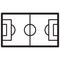 Simple Soccer Field Pitch Related Vector Line Icon. Outline Style. Editable Stroke. 128x128 Pixel Perfect.