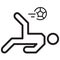 Simple Soccer Player Overhead Kick Related Vector Line Icon. Out